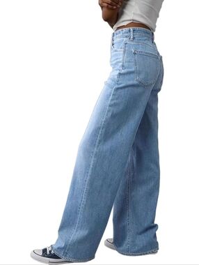 Mars Power Light Wash Wide Leg High Rise Jeans
